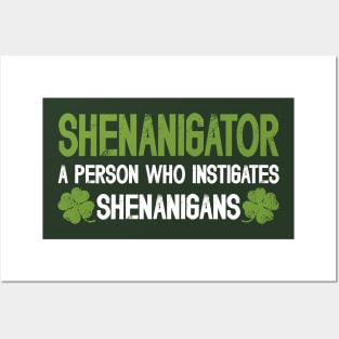 Shenanigator Definition Funny Saint Patrick Day Posters and Art